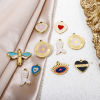 Picture of Eco-friendly Vacuum Plating 304 Stainless Steel Charmes Gold Plated Heart Bee Enamel