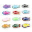 Imagen de 2 Unidades Joyería del océano Cuentas Para Hacer Joyas De Bricolaje Vidrio Murano de Pez , Multicolor , Onda Esmalte 21mm x 11mm, Agujero: acerca de 1.4mm