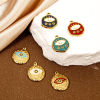 Picture of Eco-friendly Vacuum Plating 304 Stainless Steel Religious Charmes Gold Plated Round Evil Eye Enamel