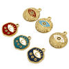 Picture of Eco-friendly Vacuum Plating 304 Stainless Steel Religious Charmes Gold Plated Round Evil Eye Enamel