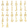 Picture of Brass Charm Pendant 18K Gold Plated Capital Alphabet Initial Letter