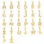 Picture of Brass Charm Pendant 18K Gold Plated Capital Alphabet Initial Letter