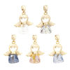 Picture of 1 Piece Brass & Glass Religious Charm Pendant Real Gold Plated Angel 22mm x 16mm