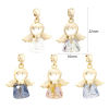 Picture of 1 Piece Brass & Glass Religious Charm Pendant Real Gold Plated Angel 22mm x 16mm