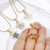 Picture of 1 Piece Brass & Glass Religious Charm Pendant Real Gold Plated Angel 22mm x 16mm