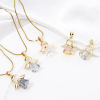 Picture of 1 Piece Brass & Glass Religious Charm Pendant Real Gold Plated Angel 22mm x 16mm