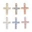 Picture of Zinc Based Alloy Religious Charms Multicolor Cross Micro Pave 19mm x 12mm