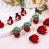 Picture of Lampwork Glass Flora Collection Beads For DIY Jewelry Making Cactus Multicolor Ladybird 3D