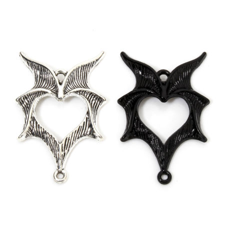 Zinc Based Alloy Halloween Connectors Charms Pendants Multicolor Halloween Bat Animal Wing 4.9cm x 1.9cm