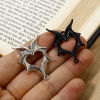 Picture of Zinc Based Alloy Halloween Connectors Charms Pendants Multicolor Halloween Bat Animal Wing 4.9cm x 1.9cm