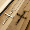 Picture of Zinc Based Alloy Halloween Pendants Multicolor Cross Skull 5.7cm x 3.2cm