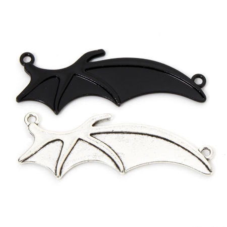 Zinc Based Alloy Halloween Connectors Charms Pendants Multicolor Halloween Bat Animal Wing 4.9cm x 1.9cm
