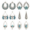 Picture of Zinc Based Alloy Boho Chic Bohemia Pendants Antique Silver Color With Resin Cabochons Imitation Turquoise