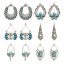 Picture of Zinc Based Alloy Boho Chic Bohemia Pendants Antique Silver Color With Resin Cabochons Imitation Turquoise