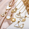 Picture of Eco-friendly Vacuum Plating 304 Stainless Steel & Natural Shell Charmes Gold Plated Sun Star