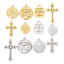 Picture of 304 Stainless Steel Religious Charmes Multicolor Cross Iris Flower