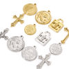 Picture of 304 Stainless Steel Religious Charmes Multicolor Cross Iris Flower