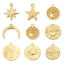Picture of 304 Stainless Steel Charmes Gold Plated Half Moon Star