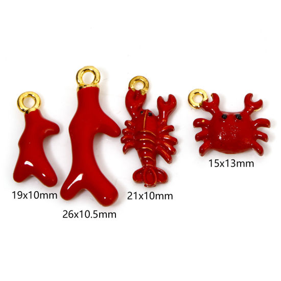 Picture of Zinc Based Alloy Ocean Jewelry Charms Gold Plated Enamel 3D