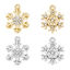 Picture of Zinc Based Alloy Micro Pave Charms Multicolor Christmas Snowflake Clear Rhinestone