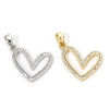 1 個 真鍮 バレンタイン・デー チャーム ペンダント ハート 多色 マイクロパヴェ クリアジルコン 24mmx 14mm、 の画像