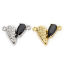 Image de 1 Pièce Connecteurs Pendentifs Breloques La Saint Valentin en Laiton Cœur Multicolore à Strass Noir 19mm x 14mm