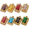 Picture of Vacuum Plating 304 Stainless Steel Charms 18K Gold Plated Rectangle 17mm x 10mm