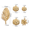 Bild von Vakuumbeschichtung 304 Edelstahl 3D Charms Blumen 18K Vergoldet Blätter