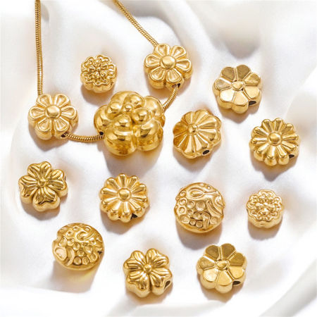 Picture of 304 Stainless Steel Beads For DIY Jewelry Making Flower