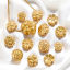 Image de 2 Pcs Perles pour DIY Fabrication de Bijoux en 304 Acier Inoxydable Fleur