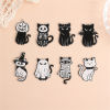 Picture of Acrylic Halloween Pendants Cat Animal Black & White