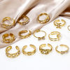Picture of Vacuum Plating 304 Stainless Steel Open Rings 18K Gold Plated Acrylic Imitation Pearl