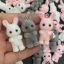 Flocking Easter Day Pendants Rabbit Animal Silver Tone Multicolor 4cm x 2cm