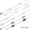 Picture of 304 Stainless Steel & Natural Shell Beaded Chain For Handmade DIY Jewelry Making Findings Rice Grain Silver Tone 4mm