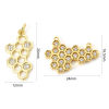 Изображение 1 ШТ Экологичный Латунь Подвески Улей 18K настоящее золото с покрытием Бижутерия усыпанная мелким фианит Прозрачный Искусственный Циркон