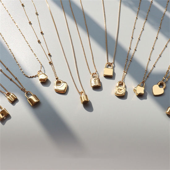 Imagen de 1 Unidad Respetuoso del Medio Ambiente Elegante Sencillo Oro Real Chapado 304 Acero Inoxidable Collares Para Mujeres