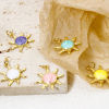Imagen de 1 Unidad Respetuoso del Medio Ambiente Latón Galaxia Colgantes Sol 18K Oro Real Chapado Multicolor Perlado Esmalte 23mm x 17mm