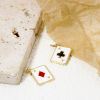 Picture of Eco-friendly Brass Charms 18K Real Gold Plated Poker Card Enamel 19mm x 12mm