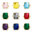 Imagen de 1 Unidad Respetuoso del Medio Ambiente Latón & Vidrio Conectores Dijes Colgantes Rectángulo 18K Oro Real Chapado Multicolor Rhinestone 12mm x 10.5mm
