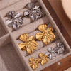 Picture of Eco-friendly Stylish Real Gold Plated 316L Stainless Steel Flower Ear Post Stud Earrings For Women