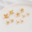 Bild von 1 Paar Umweltfreundlich Stilvoll 14K Echtgold plattiert Messing und Sterlingsilber Blumen Ohrring Ohrstecker Für Frauen