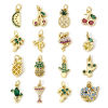 Picture of Eco-friendly Brass Charms 18K Real Gold Plated Fruit Tree Micro Pave