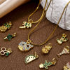 Picture of Eco-friendly Brass Charms 18K Real Gold Plated Fruit Tree Micro Pave