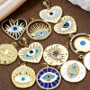 Bild von Umweltfreundlich Messing Religiös Charms 18K Echtgold plattiert Böser Blick Evil Eye