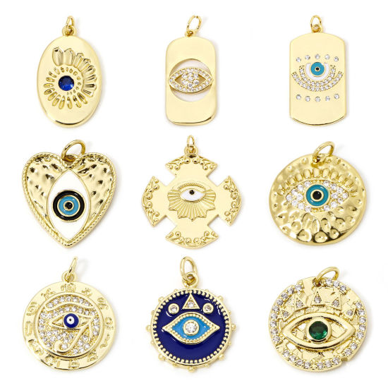 Picture of Eco-friendly Brass Religious Pendants 18K Real Gold Plated Eye