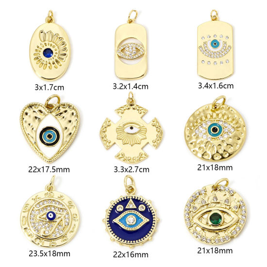 Picture of Eco-friendly Brass Religious Pendants 18K Real Gold Plated Eye