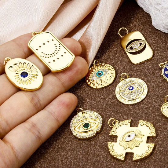 Picture of Eco-friendly Brass Religious Pendants 18K Real Gold Plated Eye