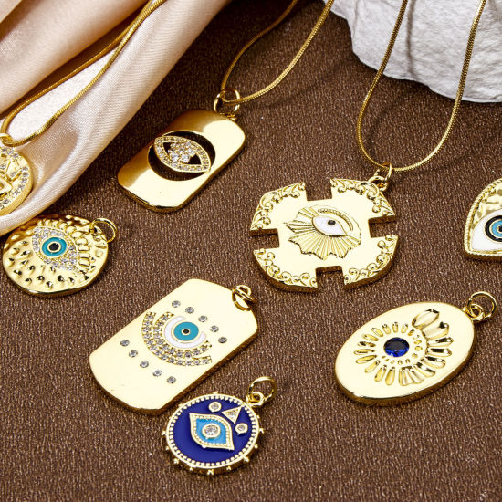 Picture of Eco-friendly Brass Religious Pendants 18K Real Gold Plated Eye