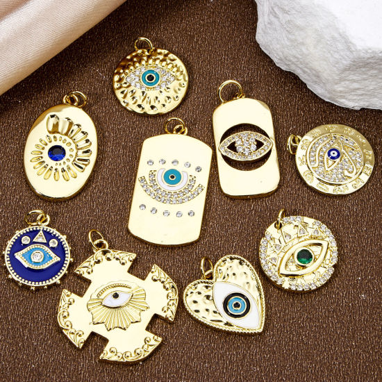 Picture of Eco-friendly Brass Religious Pendants 18K Real Gold Plated Eye