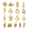 Picture of Eco-friendly Brass Charms 18K Real Gold Plated Micro Pave Clear Cubic Zirconia